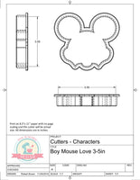 Boy Mouse Love Cookie Cutter/Fondant Cutter or STL Download