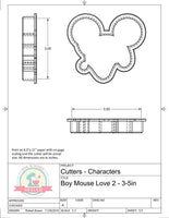 Boy Mouse Love 2 Cookie Cutter/Fondant Cutter or STL Download