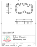 Mouse Infinity (Skinny) Cookie Cutter or Fondant Cutter