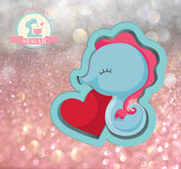 Seahorse Love Cookie Cutter or Fondant Cutter