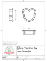 Heart Cactus Cookie Cutter or Fondant Cutter