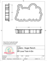 Sugar Ranch Love Train Cookie Cutter or Fondant Cutter