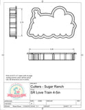 Sugar Ranch Love Train Cookie Cutter or Fondant Cutter