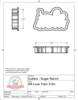 Sugar Ranch Love Train Cookie Cutter or Fondant Cutter