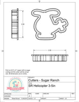 Sugar Ranch Helicopter Cookie Cutter or Fondant Cutter