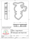 Sugar Ranch Helicopter with Heart Cookie Cutter or Fondant Cutter