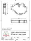 Miss Doughmestic Pie and Coffee Cup (We Go Together Like) Cookie Cutter or Fondant Cutter