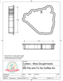 Miss Doughmestic Pie and To Go Coffee Cup (We Go Together Like) Cookie Cutter or Fondant Cutter