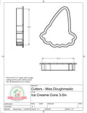 Miss Doughmestic Ice Cream Cone (You Make My Heart Melt) Cookie Cutter or Fondant Cutter