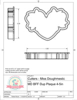 Miss Doughmestic BFF Duo Plaque Cookie Cutter or Fondant Cutter