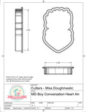 Miss Doughmestic Boy Conversation Heart Cookie Cutter or Fondant Cutter