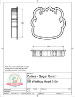 Sugar Ranch Warthog Head Cookie Cutter or Fondant Cutter