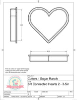 Sugar Ranch Connected Hearts Cookie Cutter or Fondant Cutter