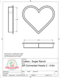 Sugar Ranch Connected Hearts Cookie Cutter or Fondant Cutter