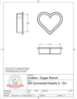 Sugar Ranch Connected Hearts Cookie Cutter or Fondant Cutter