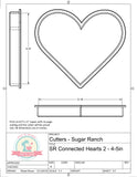 Sugar Ranch Connected Hearts Cookie Cutter or Fondant Cutter