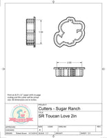 Sugar Ranch Toucan Love Cookie Cutter or Fondant Cutter