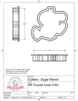 Sugar Ranch Toucan Love Cookie Cutter or Fondant Cutter