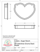 Sugar Ranch Valentines Gnome Stack Cookie Cutter or Fondant Cutter