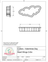 Heart Wings Cookie Cutter or Fondant Cutter (Skinny)