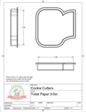 Toilet Paper Cookie Cutter or Fondant Cutter